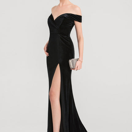 Robe Portefeuille Velours Noir