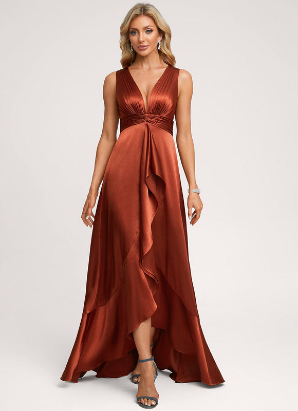 Robe Portefeuille Satin Fluide Élégante - gallery 2