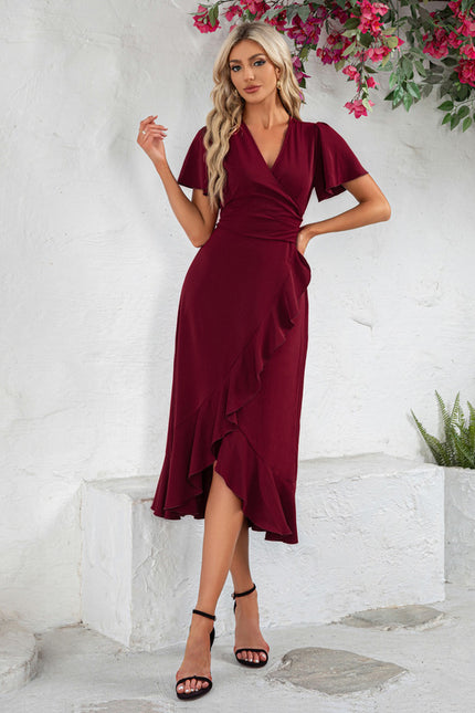 Robe Portefeuille Bordeaux Chic - gallery 5