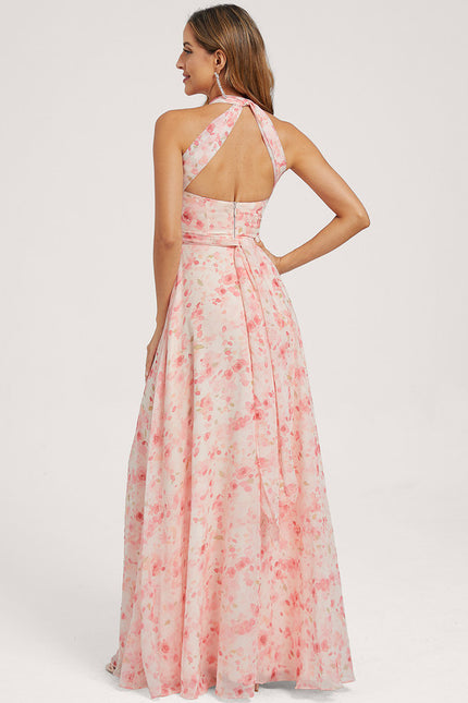 Robe Portefeuille Fleurie Poudrée - gallery 3