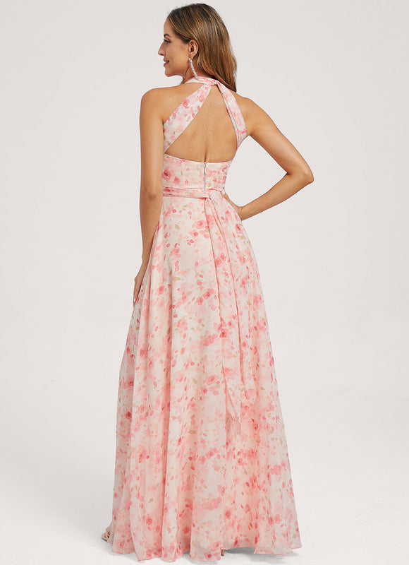Robe Portefeuille Fleurie Poudrée - gallery 3