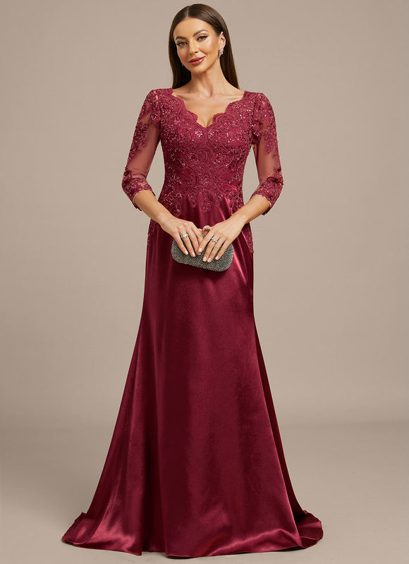 Robe Portefeuille Satin Bordeaux Élégante - gallery 1