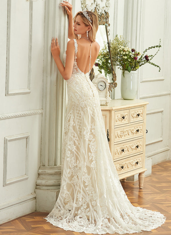 Robe Portefeuille Dentelle Écrue