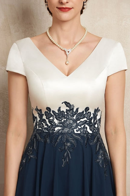 Robe Portefeuille Élégance Marine Satinée - gallery 1