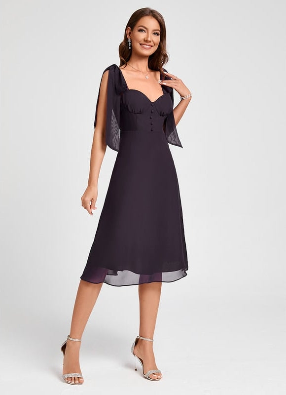 Robe Portefeuille Satinée Nuit - gallery 3