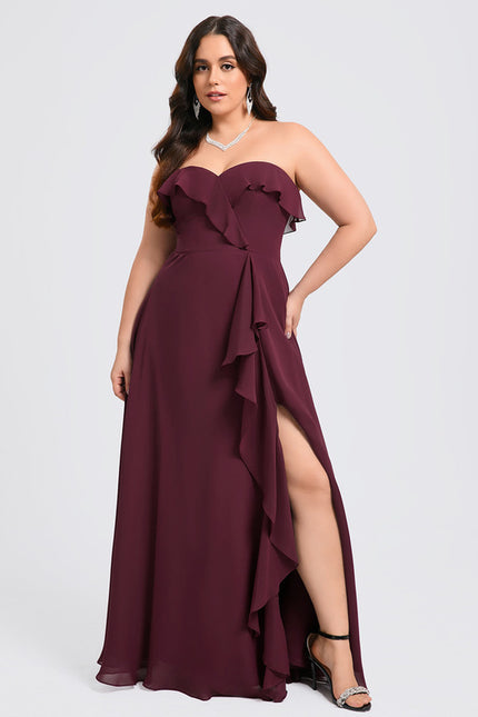 Robe Portefeuille Flottante Bordeaux - gallery 7