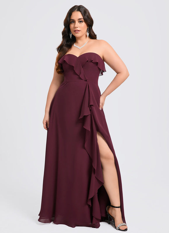 Robe Portefeuille Flottante Bordeaux - gallery 7