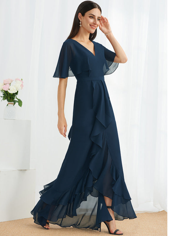 Robe Portefeuille Vaporeuse Marine - gallery 1