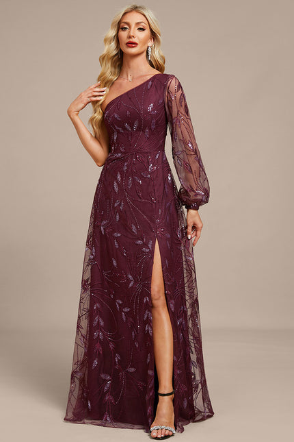 Robe Portefeuille Bordeaux Pailletée - gallery 7