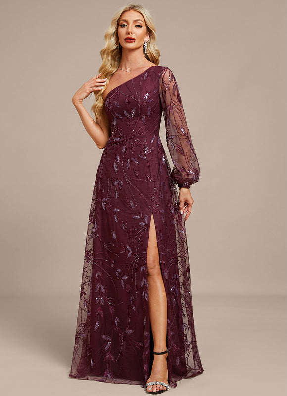 Robe Portefeuille Bordeaux Pailletée - gallery 7
