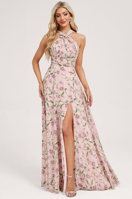 Robe Portefeuille Fleurie Poudrée - gallery 5