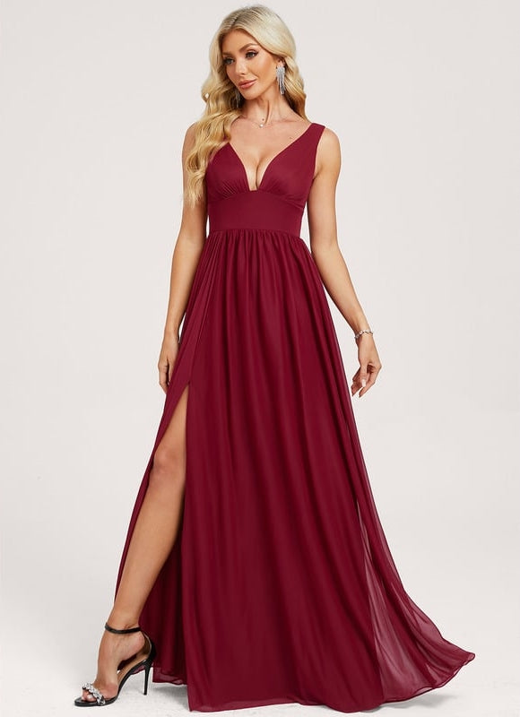 Robe Portefeuille Vaporeuse Bordeaux - gallery 2