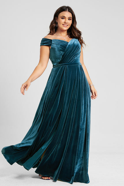 Robe Portefeuille Velours Émeraude Chic - gallery 9