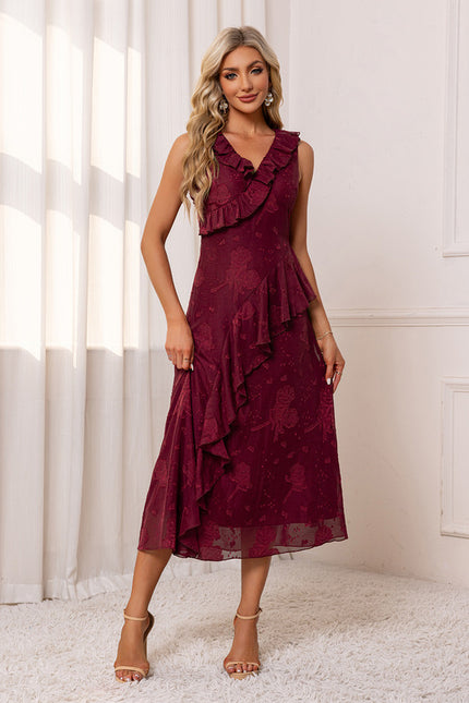 Robe Portefeuille Avec Volant - gallery 5
