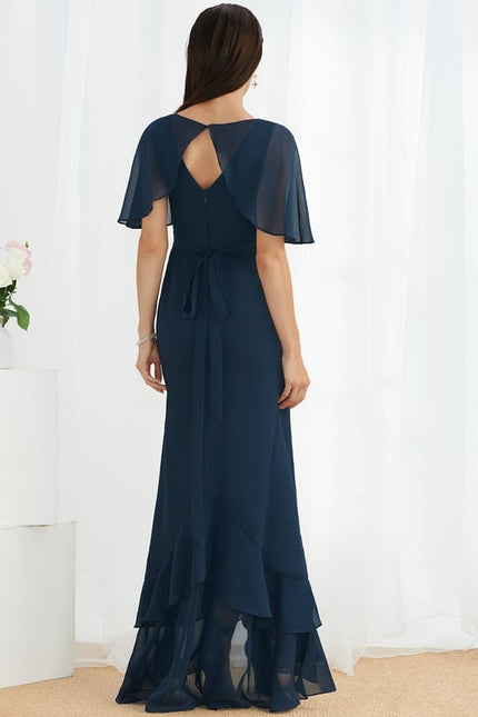 Robe Portefeuille Vaporeuse Marine - gallery 2