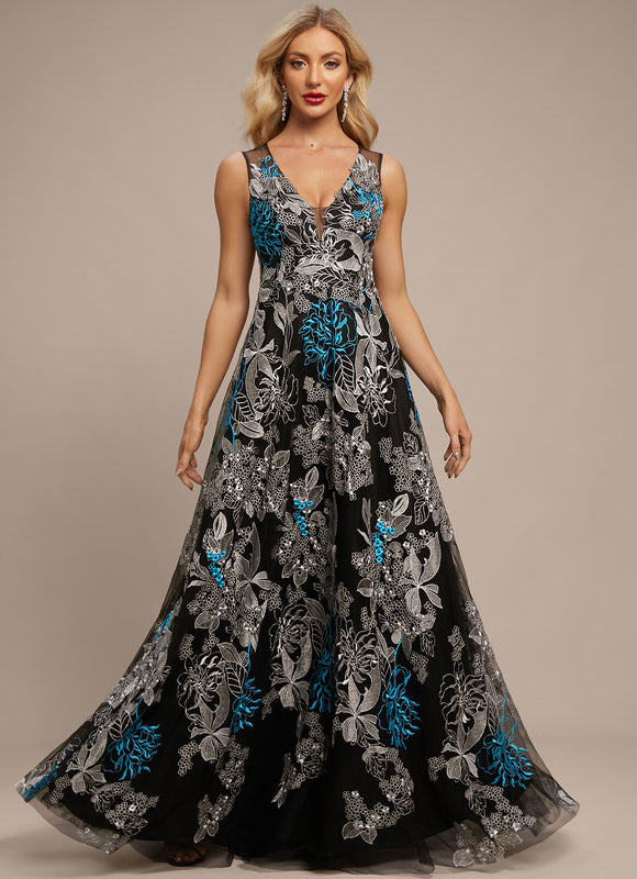 Robe Portefeuille Évasée Noire - gallery 1