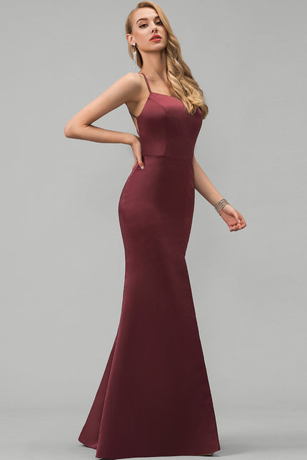 Robe Portefeuille Satin Bordeaux Élégant - gallery 2