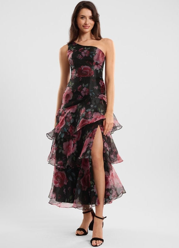 Robe Portefeuille Asymétrique Florale