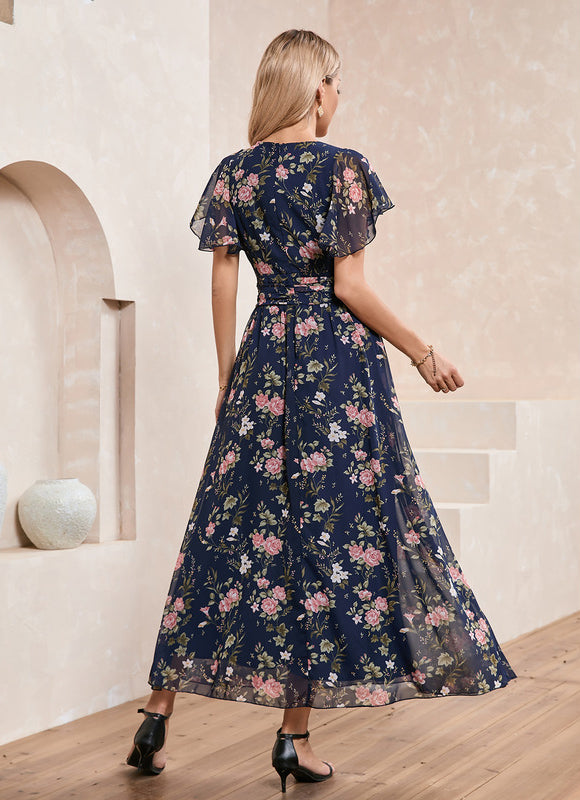 Robe Portefeuille Florale Navy - gallery 3