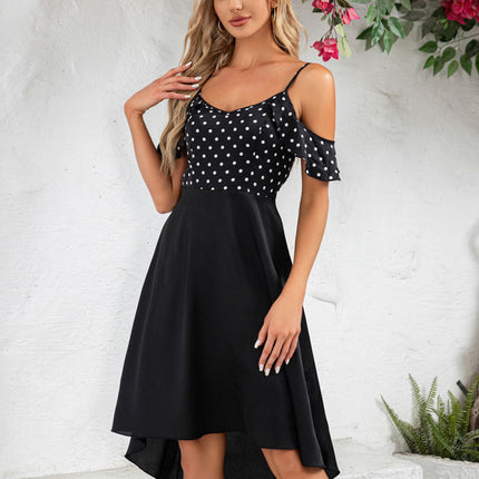 Robe Portefeuille À Pois Asymétrique