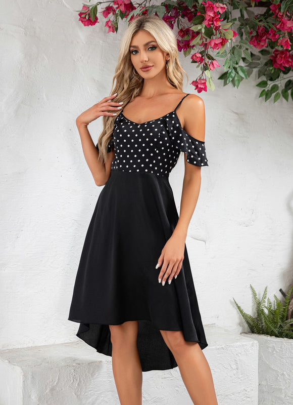 Robe Portefeuille À Pois Asymétrique