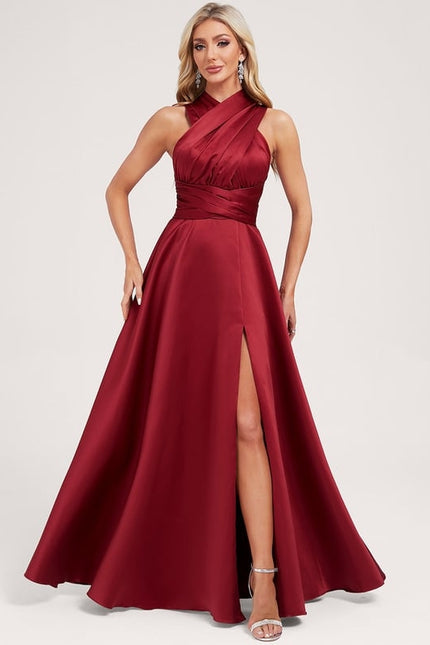 Robe Portefeuille Satin Évasée - gallery 8