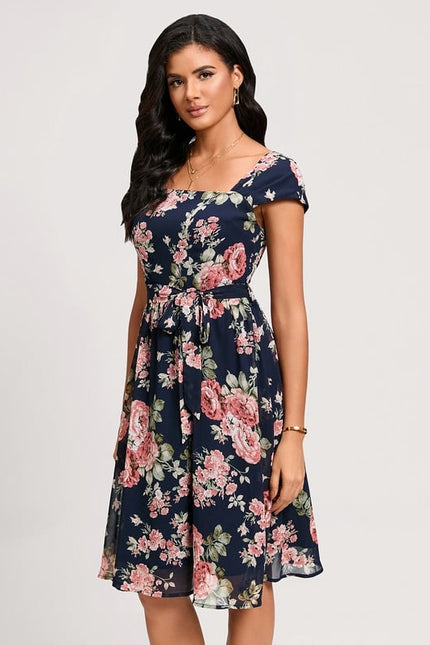 Robe Portefeuille Florale Chic