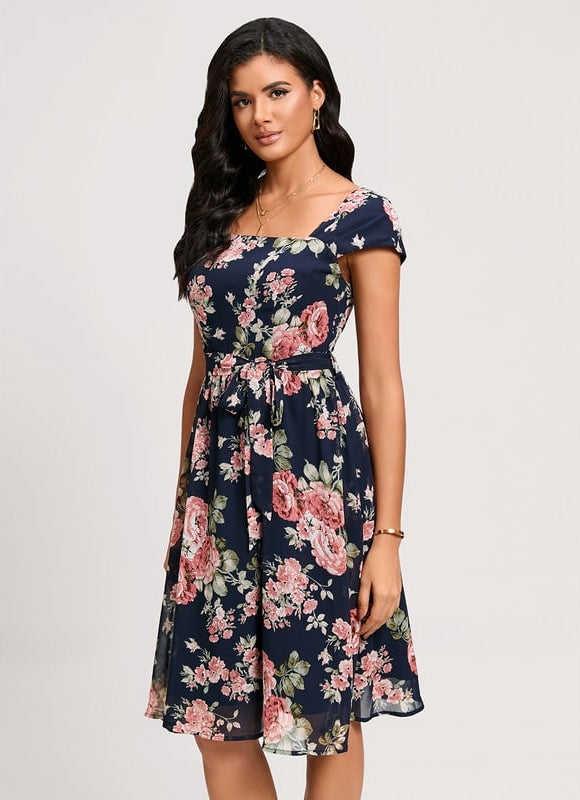 Robe Portefeuille Florale Chic