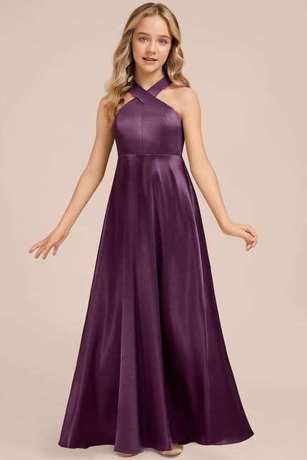 Robe Portefeuille Satinée Prune
