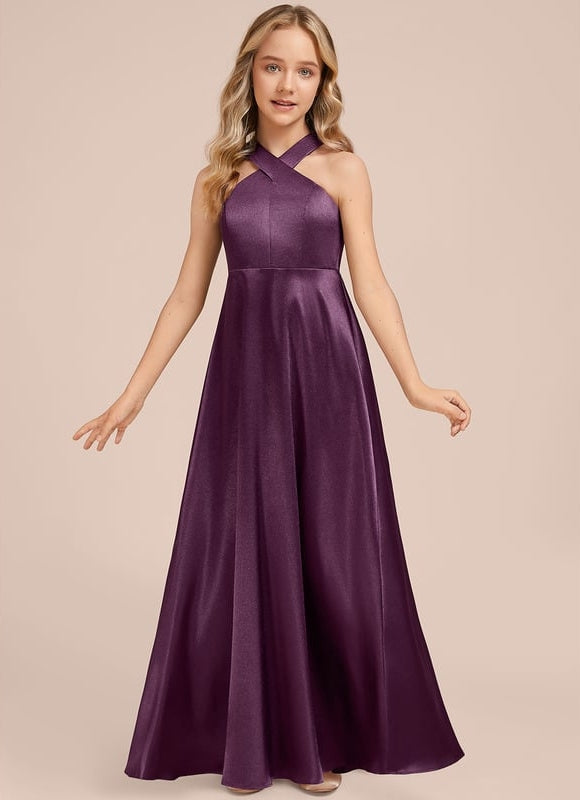Robe Portefeuille Satinée Prune