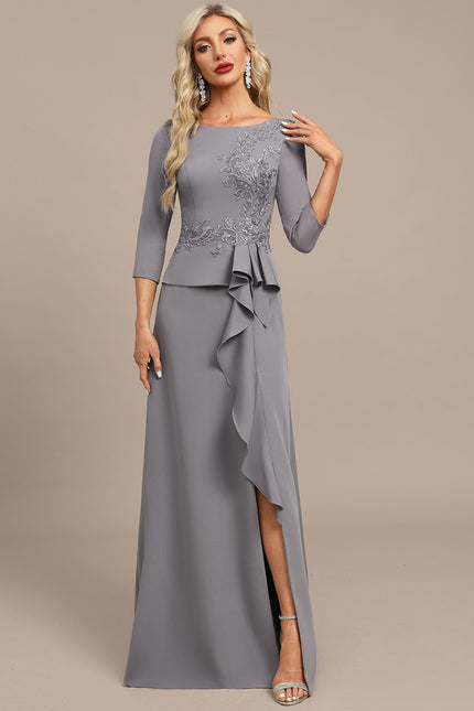 Robe Portefeuille Grise Élégante - gallery 2
