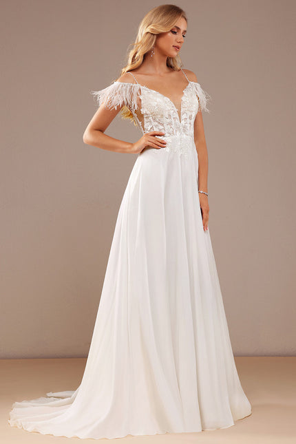 Robe Portefeuille Plume Éthérée