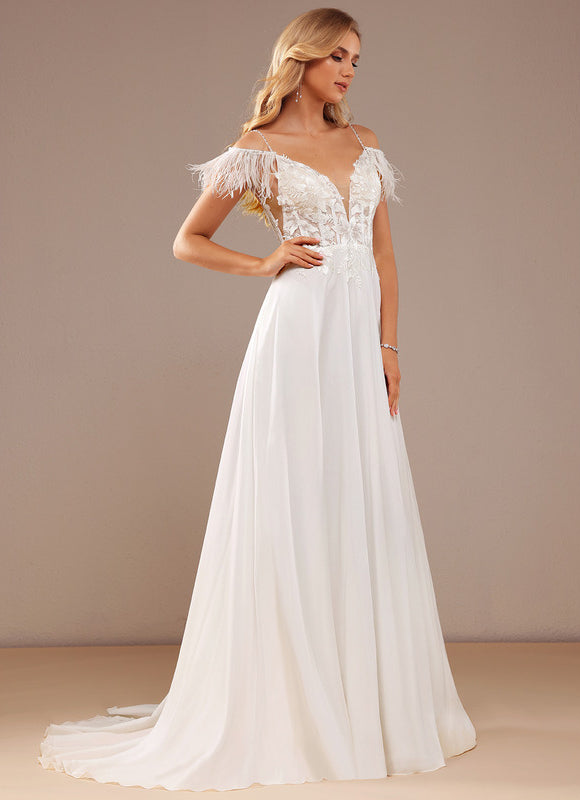 Robe Portefeuille Plume Éthérée