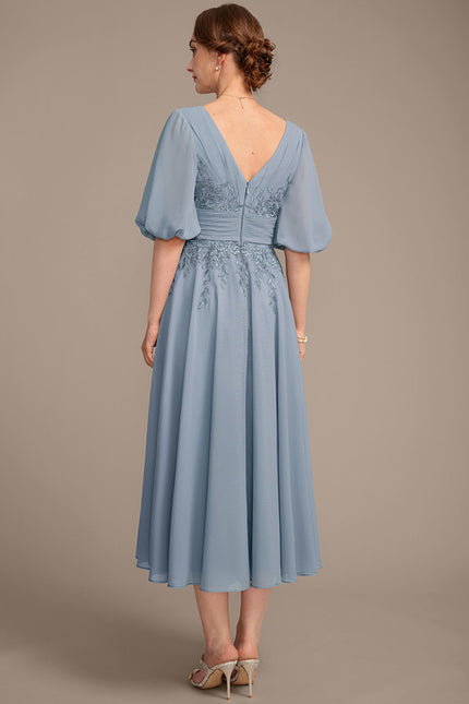 Robe Portefeuille Chiffon Céleste - gallery 6