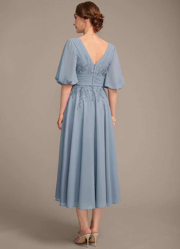 Robe Portefeuille Chiffon Céleste - gallery 6