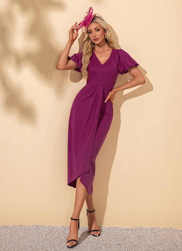 Robe Portefeuille Prune Élégante - gallery 1