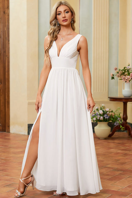 Robe Portefeuille Vaporeuse Blanche - gallery 2