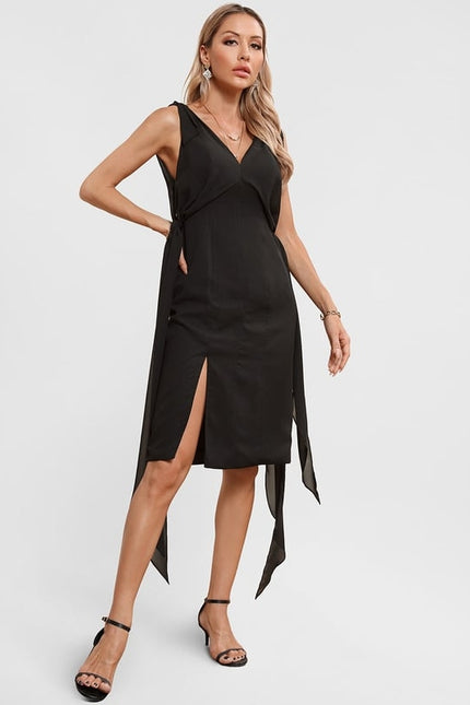 Robe Portefeuille Bleu Nuit Élégante