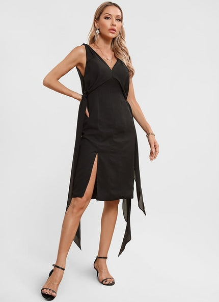 Robe Portefeuille Bleu Nuit Élégante
