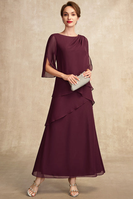 Robe Portefeuille Mousseline Prune