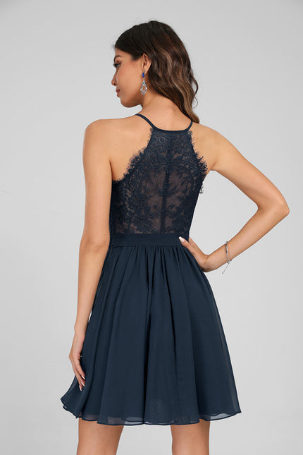 Robe Portefeuille Chiffon Marine - gallery 5