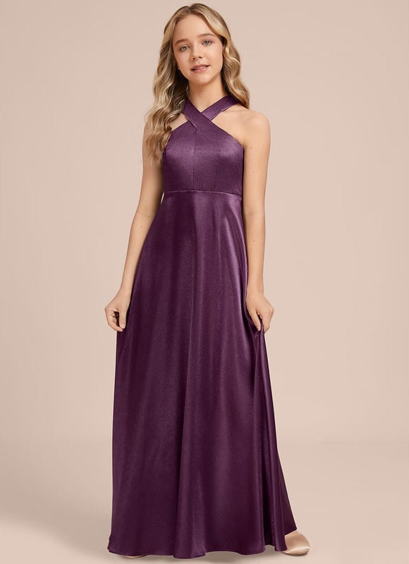Robe Portefeuille Satinée Prune - gallery 5