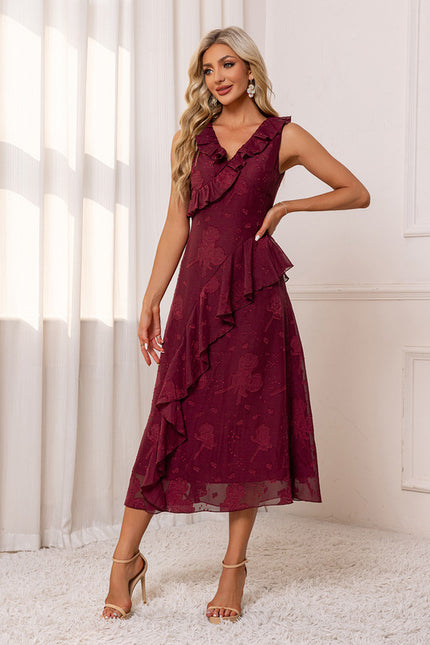 Robe Portefeuille Avec Volant - gallery 2