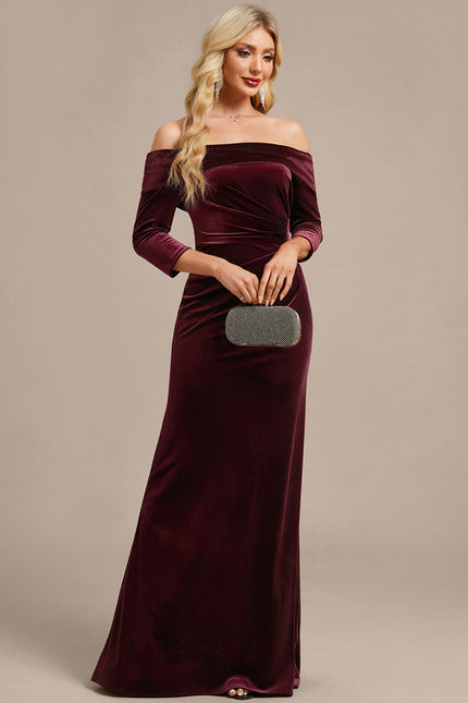 Robe Portefeuille Velours Bordeaux - gallery 5