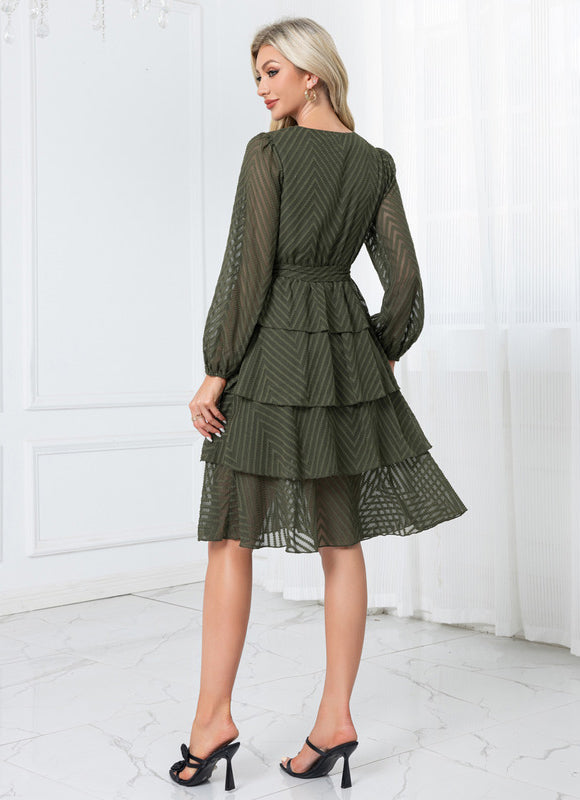 Robe Portefeuille Avec Volant - gallery 1