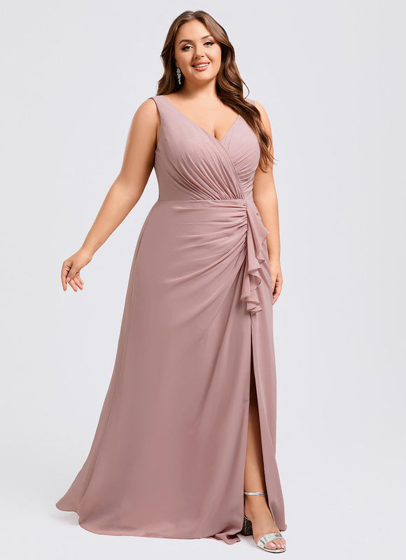 Robe Portefeuille Rose Drapée - gallery 8