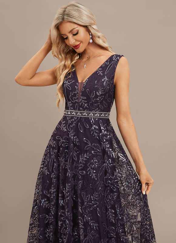 Robe Portefeuille Violet Pailleté - gallery 1