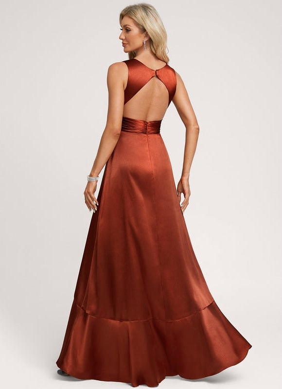 Robe Portefeuille Satin Fluide Élégante - gallery 3