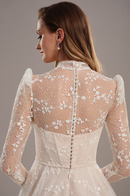 Robe Portefeuille Dentelle Étoilée - gallery 4
