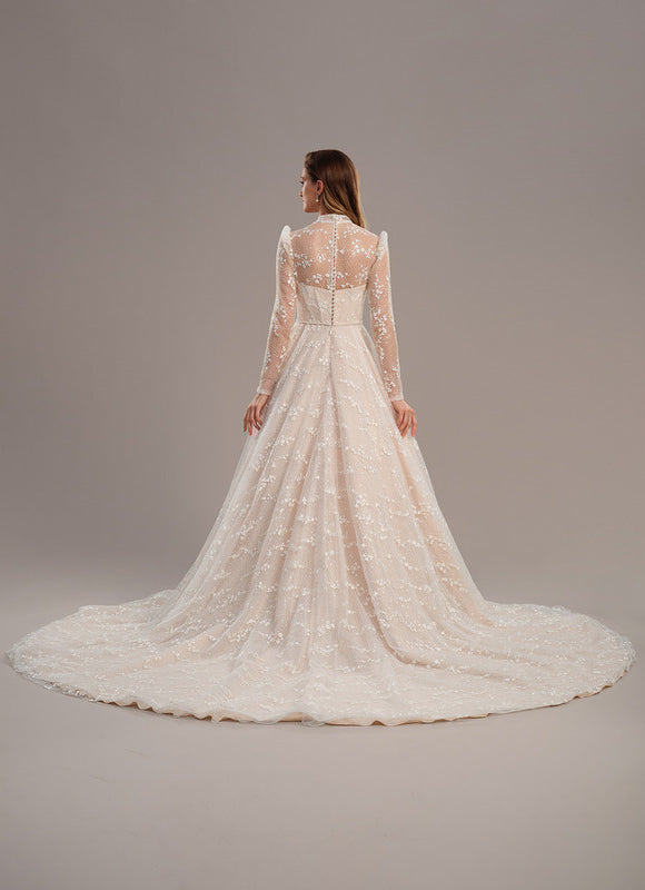 Robe Portefeuille Dentelle Étoilée - gallery 5